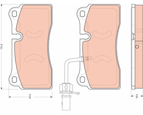 Bromsbeläggssats, skivbroms GDB1731 TRW, bild 2