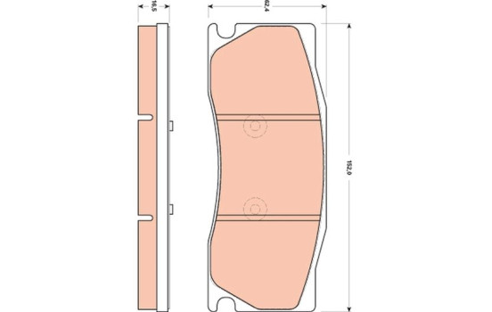 Bromsbeläggssats, skivbroms GDB1850 TRW, bild 2