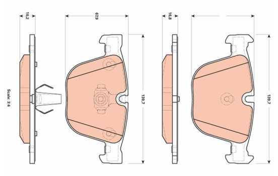 Bromsbeläggssats, skivbroms GDB1892 TRW, bild 2