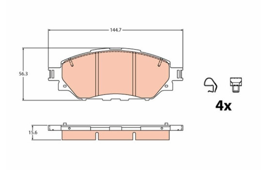Bromsbeläggssats, skivbroms GDB2196 TRW