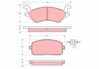 Bromsbeläggssats, skivbroms GDB234 TRW