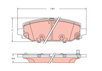 Bromsbeläggssats, skivbroms GDB2360 TRW