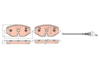 Bromsbeläggssats, skivbroms GDB2392 TRW