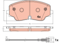 Bromsbeläggssats, skivbroms GDB2498 TRW