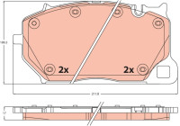 Bromsbeläggssats, skivbroms GDB2508 TRW