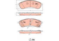 Bromsbeläggssats, skivbroms GDB2529 TRW