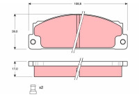 Bromsbeläggssats, skivbroms GDB296 TRW