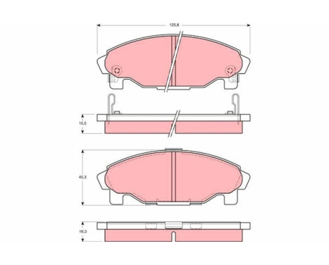 Bromsbeläggssats, skivbroms GDB3071 TRW, bild 2