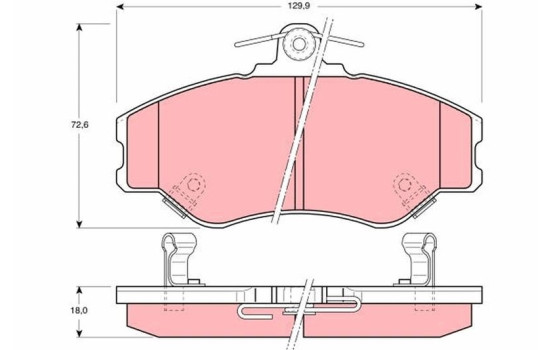 Bromsbeläggssats, skivbroms GDB3089 TRW, bild 2