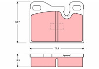 Bromsbeläggssats, skivbroms GDB310 TRW