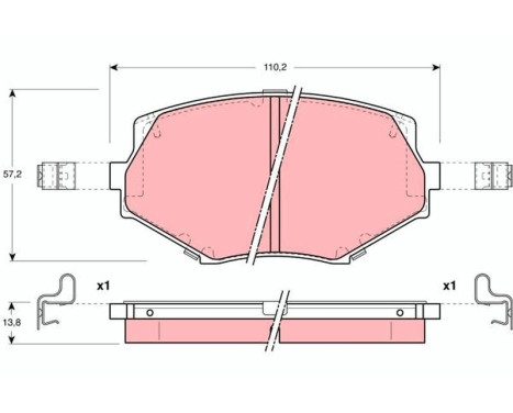 Bromsbeläggssats, skivbroms GDB3103 TRW, bild 2