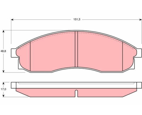 Bromsbeläggssats, skivbroms GDB3107 TRW, bild 2