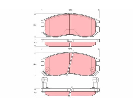 Bromsbeläggssats, skivbroms GDB3133 TRW, bild 2