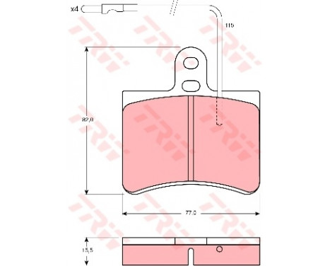 Bromsbeläggssats, skivbroms GDB315 TRW