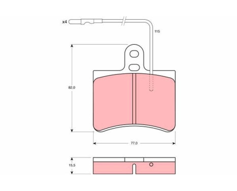 Bromsbeläggssats, skivbroms GDB315 TRW, bild 2
