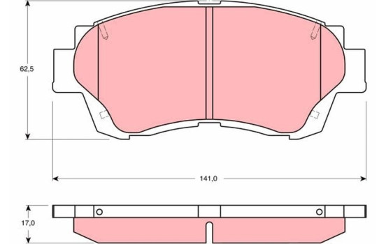 Bromsbeläggssats, skivbroms GDB3155 TRW, bild 2