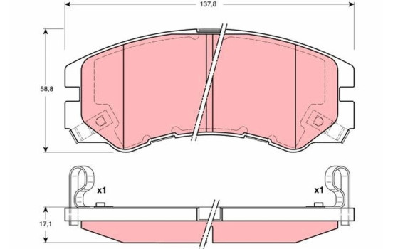 Bromsbeläggssats, skivbroms GDB3162 TRW, bild 2