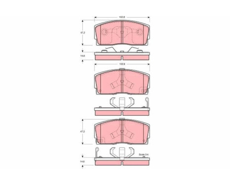 Bromsbeläggssats, skivbroms GDB3166 TRW, bild 2