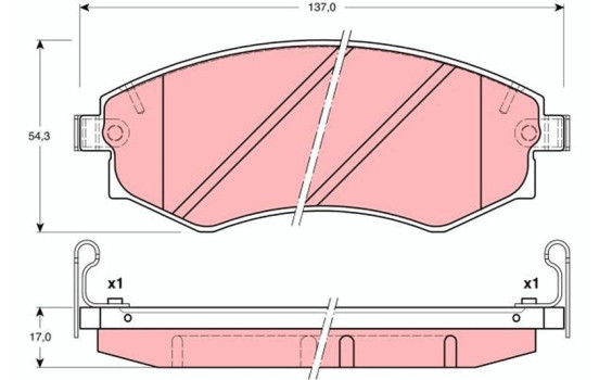 Bromsbeläggssats, skivbroms GDB3169 TRW, bild 2