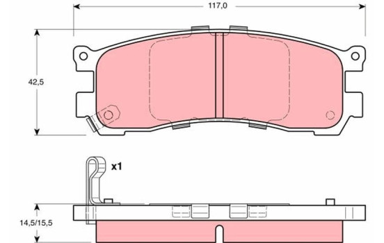 Bromsbeläggssats, skivbroms GDB3179 TRW, bild 2