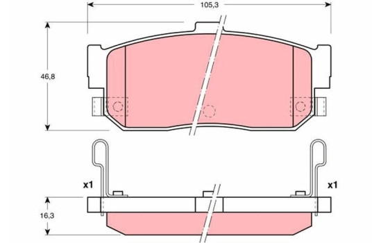 Bromsbeläggssats, skivbroms GDB3181 TRW, bild 2