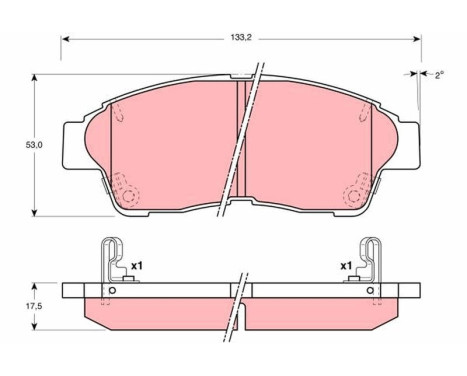 Bromsbeläggssats, skivbroms GDB3207 TRW, bild 2