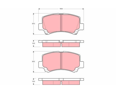Bromsbeläggssats, skivbroms GDB3221 TRW, bild 2