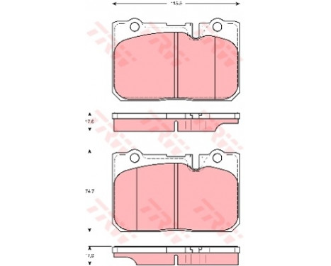 Bromsbeläggssats, skivbroms GDB3226 TRW, bild 2