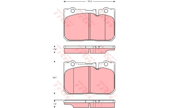 Bromsbeläggssats, skivbroms GDB3226 TRW, bild 2
