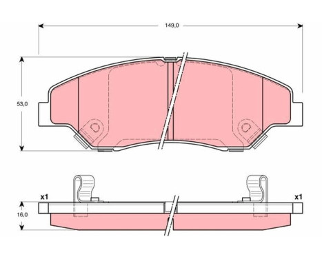 Bromsbeläggssats, skivbroms GDB3241 TRW, bild 2