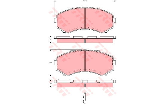 Bromsbeläggssats, skivbroms GDB3254 TRW