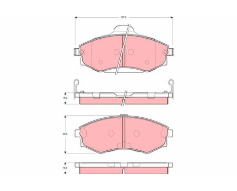 Bromsbeläggssats, skivbroms GDB3259 TRW, bild 2