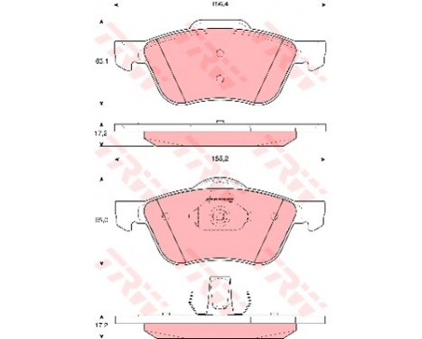 Bromsbeläggssats, skivbroms GDB3272 TRW
