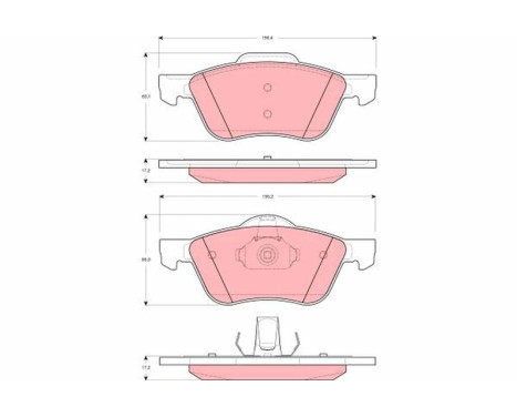 Bromsbeläggssats, skivbroms GDB3272 TRW, bild 2