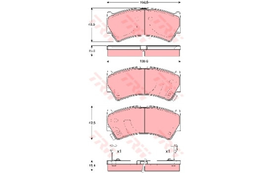 Bromsbeläggssats, skivbroms GDB3275 TRW