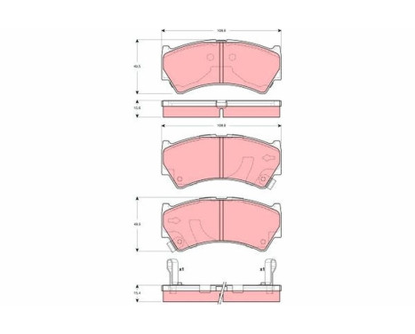 Bromsbeläggssats, skivbroms GDB3275 TRW, bild 2