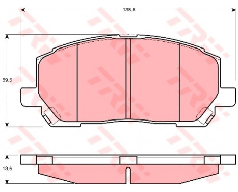 Bromsbeläggssats, skivbroms GDB3286 TRW