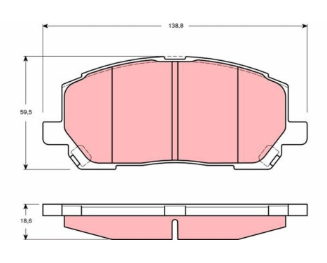 Bromsbeläggssats, skivbroms GDB3286 TRW, bild 2