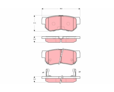 Bromsbeläggssats, skivbroms GDB3298 TRW, bild 2