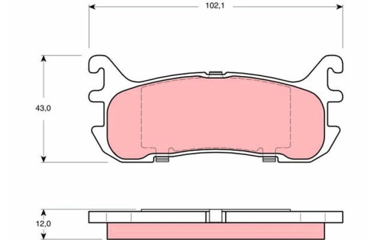 Bromsbeläggssats, skivbroms GDB3319 TRW, bild 2