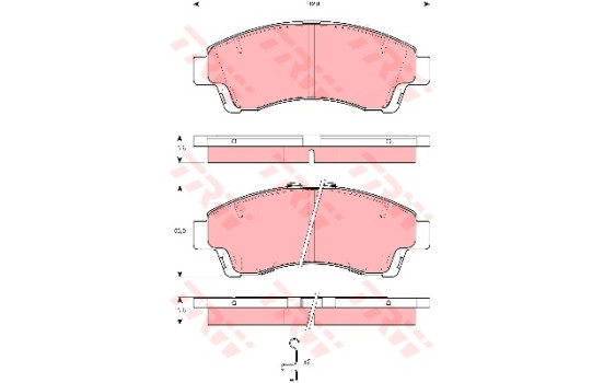 Bromsbeläggssats, skivbroms GDB3321 TRW