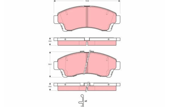 Bromsbeläggssats, skivbroms GDB3321 TRW, bild 2