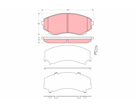 Bromsbeläggssats, skivbroms GDB3326 TRW, bild 2