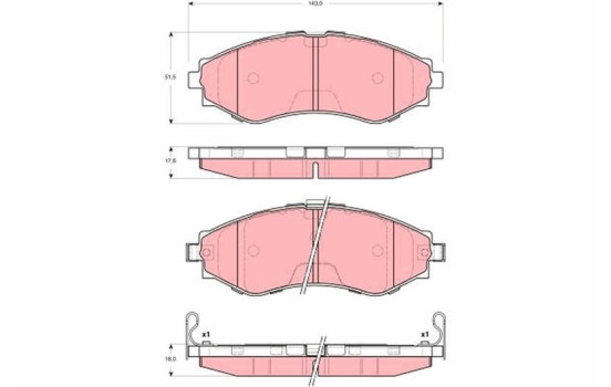 Bromsbeläggssats, skivbroms GDB3345 TRW, bild 2