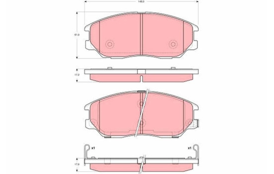 Bromsbeläggssats, skivbroms GDB3360 TRW, bild 2