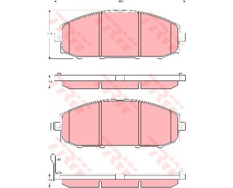 Bromsbeläggssats, skivbroms GDB3361 TRW