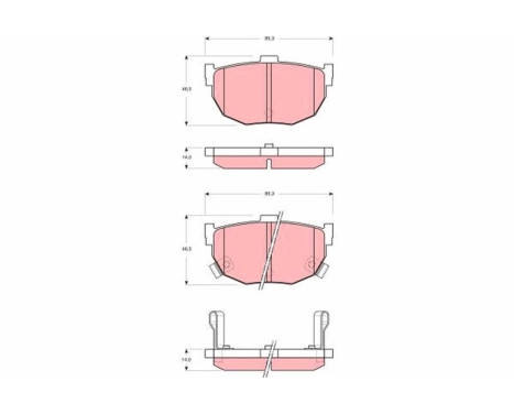 Bromsbeläggssats, skivbroms GDB3368 TRW, bild 2