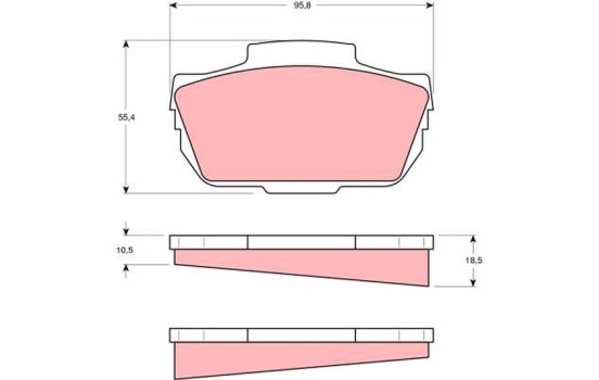 Bromsbeläggssats, skivbroms GDB337 TRW, bild 2