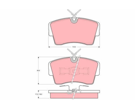 Bromsbeläggssats, skivbroms GDB339 TRW, bild 2