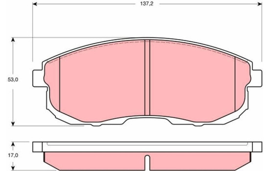 Bromsbeläggssats, skivbroms GDB3390 TRW, bild 2